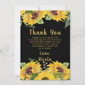 Elegant Sunflowers and Foliage Birthday Party Bedankkaart (Voorkant)