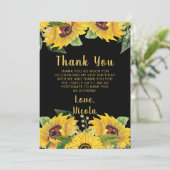 Elegant Sunflowers and Foliage Birthday Party Bedankkaart (Staand voorkant)