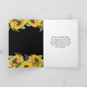 Elegant Sunflowers and Foliage Birthday Party Kaart (Binnen)
