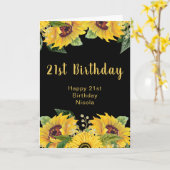 Elegant Sunflowers and Foliage Birthday Party Kaart (Gele Bloem)