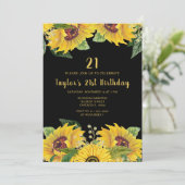Elegant Sunflowers and Foliage Birthday Party Kaart (Staand voorkant)