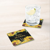 Elegant Sunflowers and Foliage Birthday Party Kartonnen Onderzetters (Insitu)