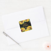 Elegant Sunflowers and Foliage Birthday Party Vierkante Sticker (Envelop)