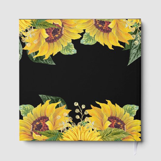 Elegant Sunflowers and Foliage Sweet Sixteen Gastenboek (Achterkant)