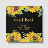 Elegant Sunflowers and Foliage Sweet Sixteen Gastenboek (Voorkant)