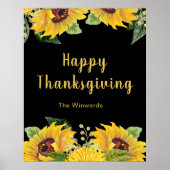 Elegant Sunflowers and Foliage Thanksgiving Party Poster (Voorkant)