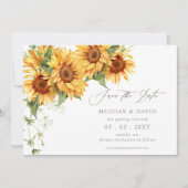 Elegant Sunflowers Garden Floral Save the Date Aankondiging (Voorkant)