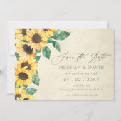 Elegant Sunflowers Garden Floral Save the Date Aankondiging (Voorkant)