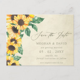 Elegant Sunflowers Garden Floral Save the Date Aankondigingskaart