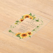 Elegant Sunflowers Garden Floral Wedding Acryl Uitnodigingen (Laagn)