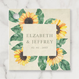 Elegant Sunflowers Garden Floral Wedding Bedankjes Labels
