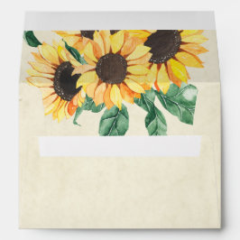 Elegant Sunflowers Garden Floral Wedding  Envelop