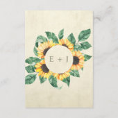 Elegant Sunflowers Garden Floral Wedding  Informatiekaartje (Achterkant)