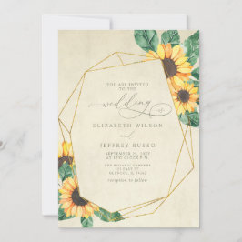 Elegant Sunflowers Garden Floral Wedding Kaart