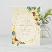 Elegant Sunflowers Garden Floral Wedding Kaart (Staand voorkant)