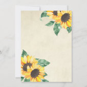Elegant Sunflowers Garden Floral Wedding Kaart (Achterkant)