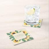 Elegant Sunflowers Garden Floral Wedding Kartonnen Onderzetters (Insitu)