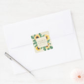 Elegant Sunflowers Garden Floral Wedding Vierkante Sticker (Envelop)