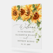 Elegant Sunflowers Garden Wedding Welcome Sign Acryl Bord (Hoek)