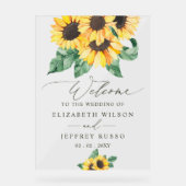 Elegant Sunflowers Garden Wedding Welcome Sign Acryl Bord (Voorkant)