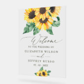 Elegant Sunflowers Garden Wedding Welcome Sign Acryl Bord (Hoek)