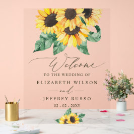 Elegant Sunflowers Garden Wedding Welcome Sign Acryl Bord