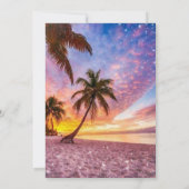 Elegant Sunset Beach and Stars Summer Wedding Kaart (Achterkant)