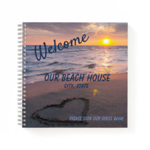 Elegant Sunset Beach Guest Book Spiral Notitieboek