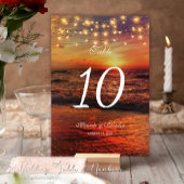Elegant Sunset Beach Lights Summer Wedding Kaart