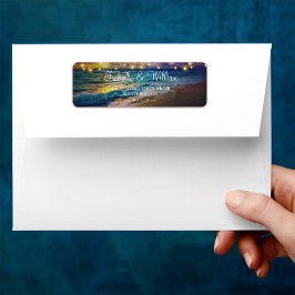 Elegant Sunset Beach String Lights Summer Wedding Etiket