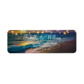 Elegant Sunset Beach String Lights Summer Wedding Etiket (Voorkant)