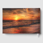 Elegant Sunset Beach String Lights Summer Wedding Gastenboek (Achterkant)