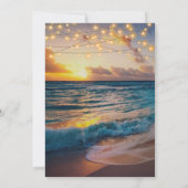 Elegant Sunset Beach String Lights Vrijgezellenfee Kaart (Achterkant)