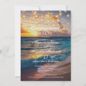 Elegant Sunset Beach Summer Engagement Kaart (Voorkant)