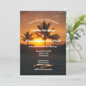 Elegant Sunset Beach Summer Nautical Wedding Invi Kaart (Staand voorkant)
