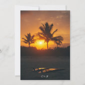 Elegant Sunset Beach Summer Nautical Wedding Invi Kaart (Achterkant)