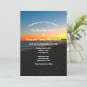 Elegant Sunset Beach Summer Nautical Wedding Kaart (Staand voorkant)