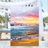 Elegant Sunset Beach Summer Nautical Wedding Kaart