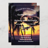Elegant Sunset Beach Summer Tropical Wedding Kaart (Voorkant / Achterkant)