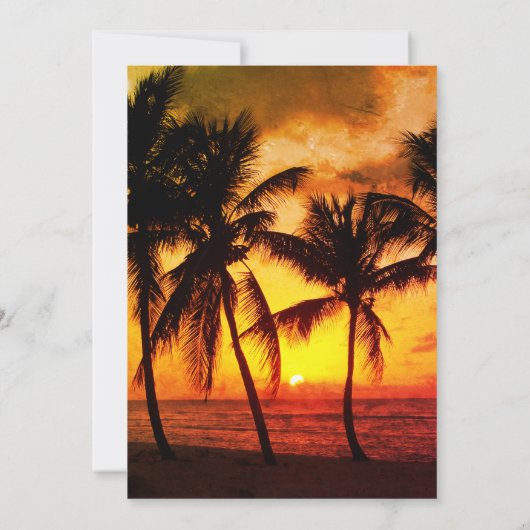 Elegant Sunset Beach Summer Tropical Wedding Kaart (Achterkant)