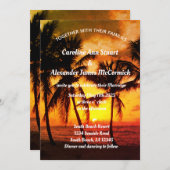 Elegant Sunset Beach Summer Tropical Wedding Kaart (Voorkant / Achterkant)