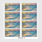 Elegant Sunset Beach Summer Weddenschap Label (Vel)
