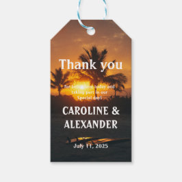 Elegant Sunset Beach Tropical Summer Gift Labels Cadeaulabel