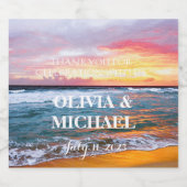 Elegant Sunset Beach Tropische Zomer Elegant Bier Etiket (Enkel label)