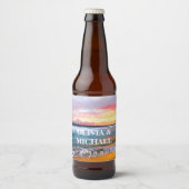 Elegant Sunset Beach Tropische Zomer Elegant Bier Etiket (Voorkant)