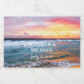 Elegant Sunset Beach Tropische Zomer Elegant Likeurfles Etiket (Enkel label)