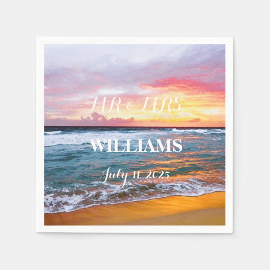Elegant Sunset Beach Tropische Zomer Elegant Servet (Voorkant)
