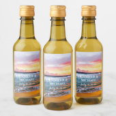 Elegant Sunset Beach Tropische Zomer Elegant Wijn Etiket (Flessen)