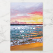 Elegant Sunset Beach Tropische Zomer Elegant Wijn Etiket (Enkel label)