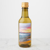 Elegant Sunset Beach Tropische Zomer Elegant Wijn Etiket (Voorkant)